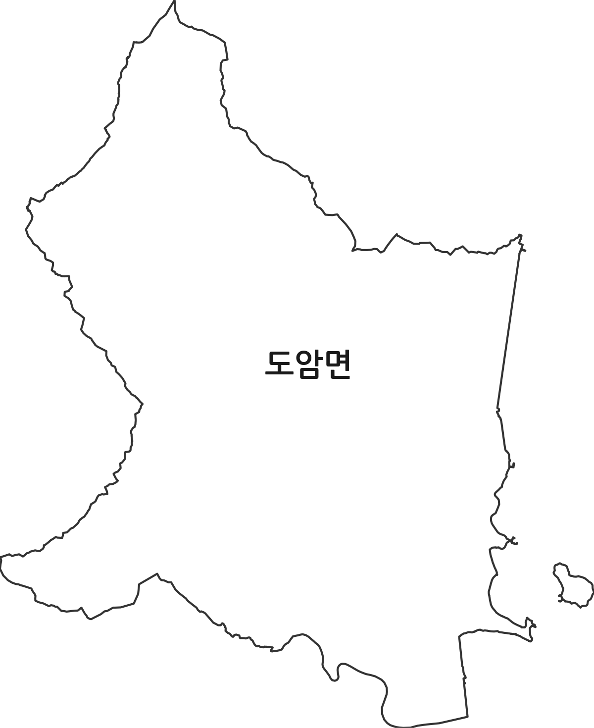 전라남도 강진군 도암면 법정동 행정구역 경계 지도