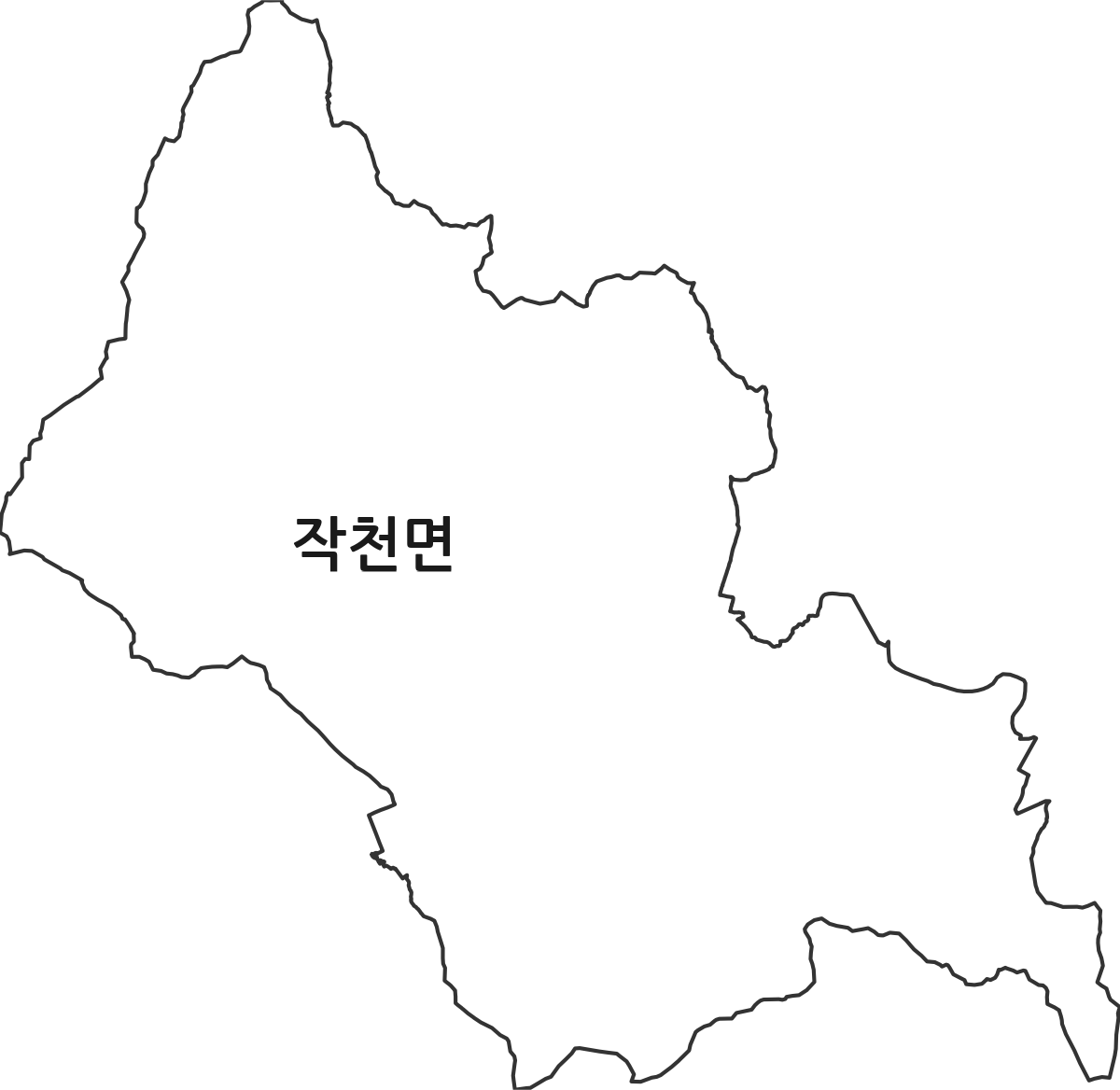 전라남도 강진군 작천면 법정동 행정구역 경계 지도