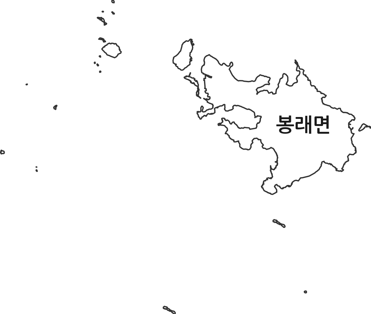전라남도 고흥군 봉래면 행정동 행정구역 경계 지도