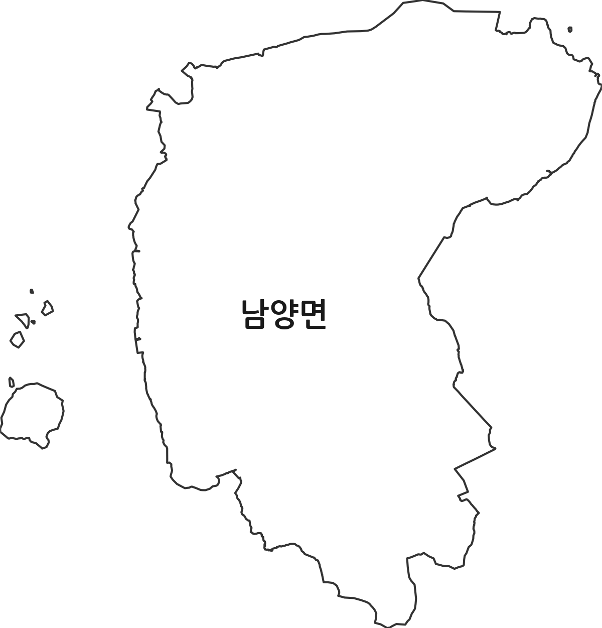 전라남도 고흥군 남양면 법정동 행정구역 경계 지도