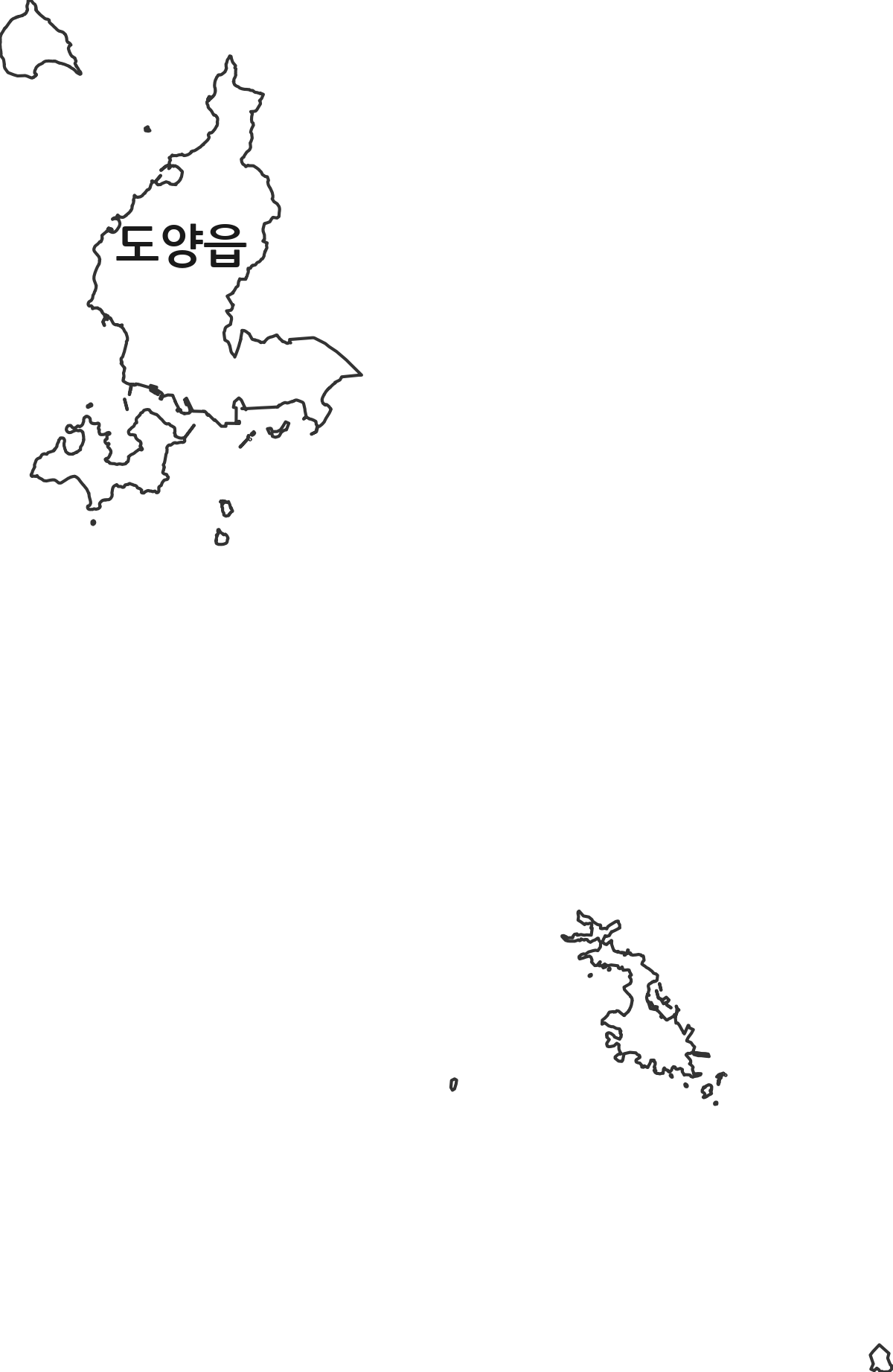 전라남도 고흥군 도양읍 법정동 행정구역 경계 지도