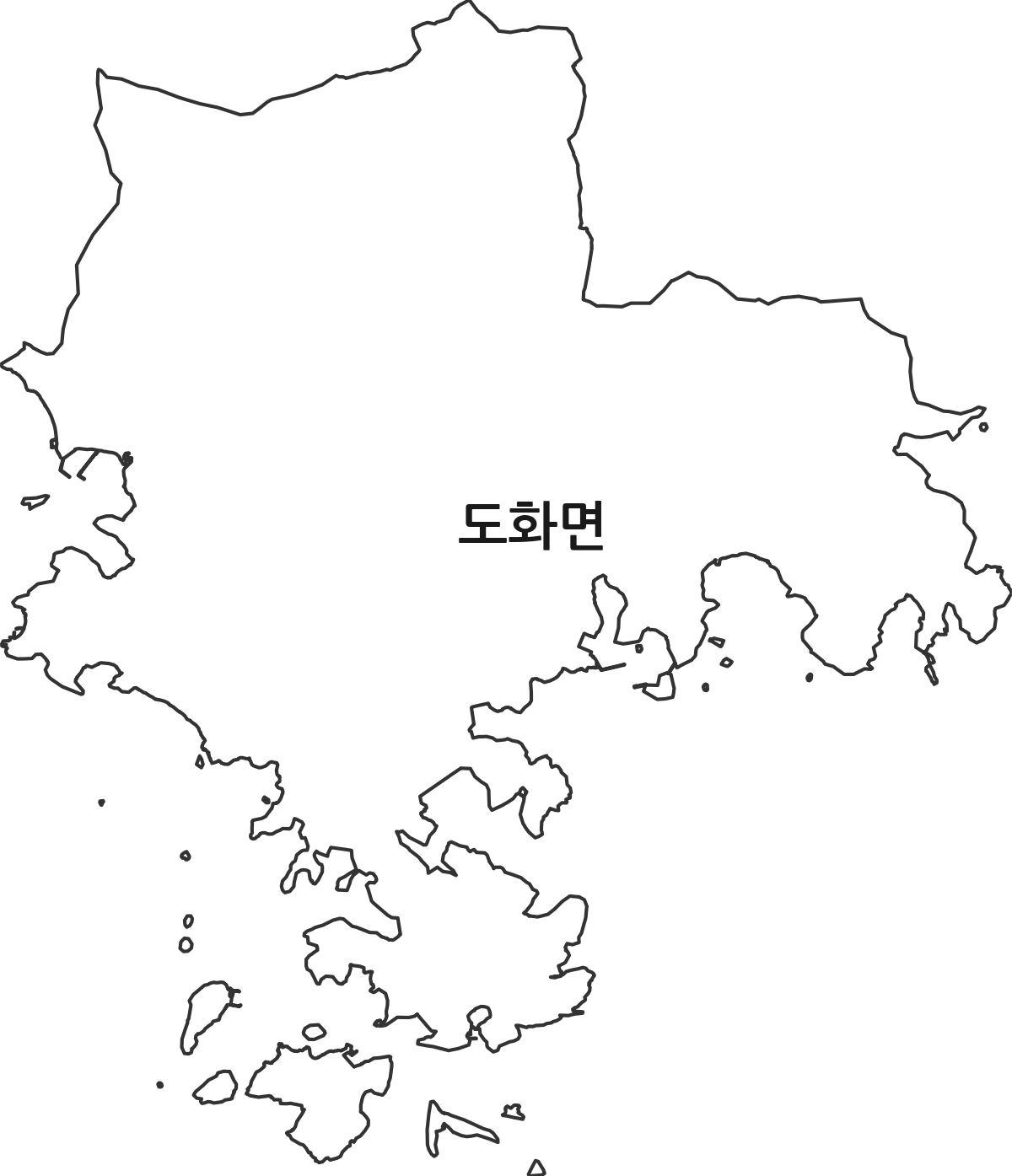 전라남도 고흥군 도화면 법정동 행정구역 경계 지도