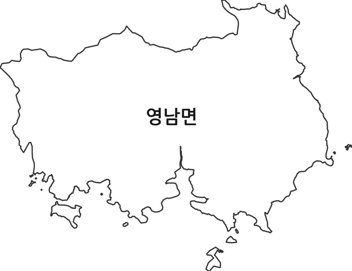 전라남도 고흥군 영남면 법정동 행정구역 경계 지도