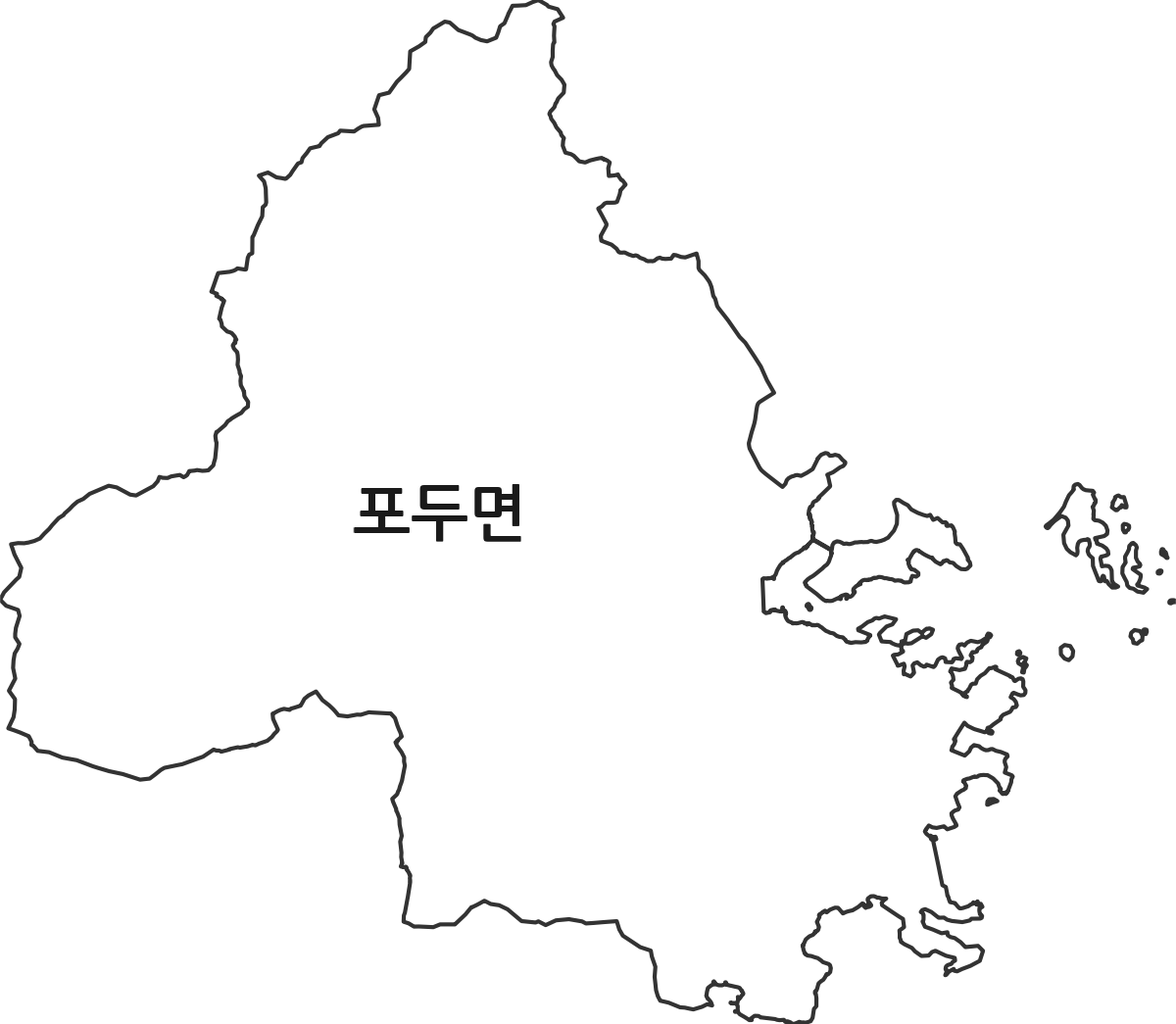 전라남도 고흥군 포두면 법정동 행정구역 경계 지도