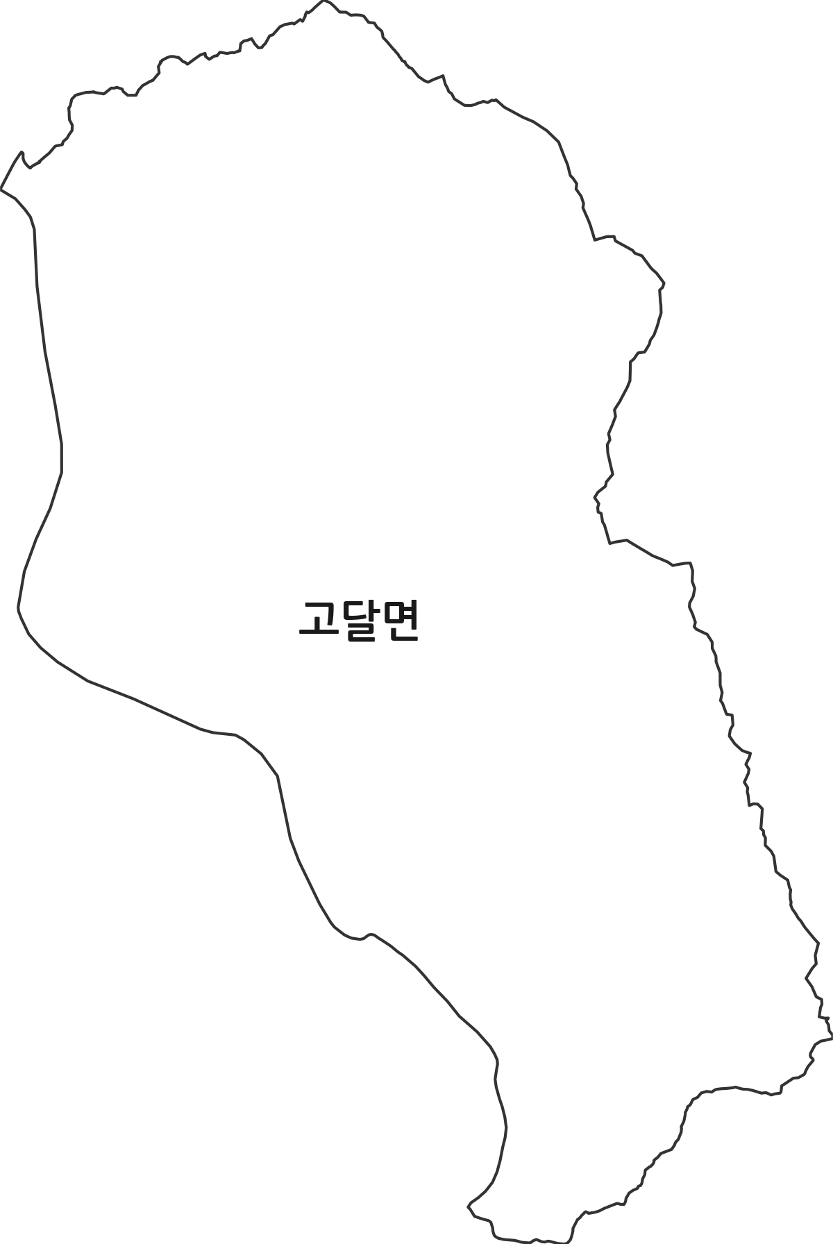 전라남도 곡성군 고달면 행정동 행정구역 경계 지도