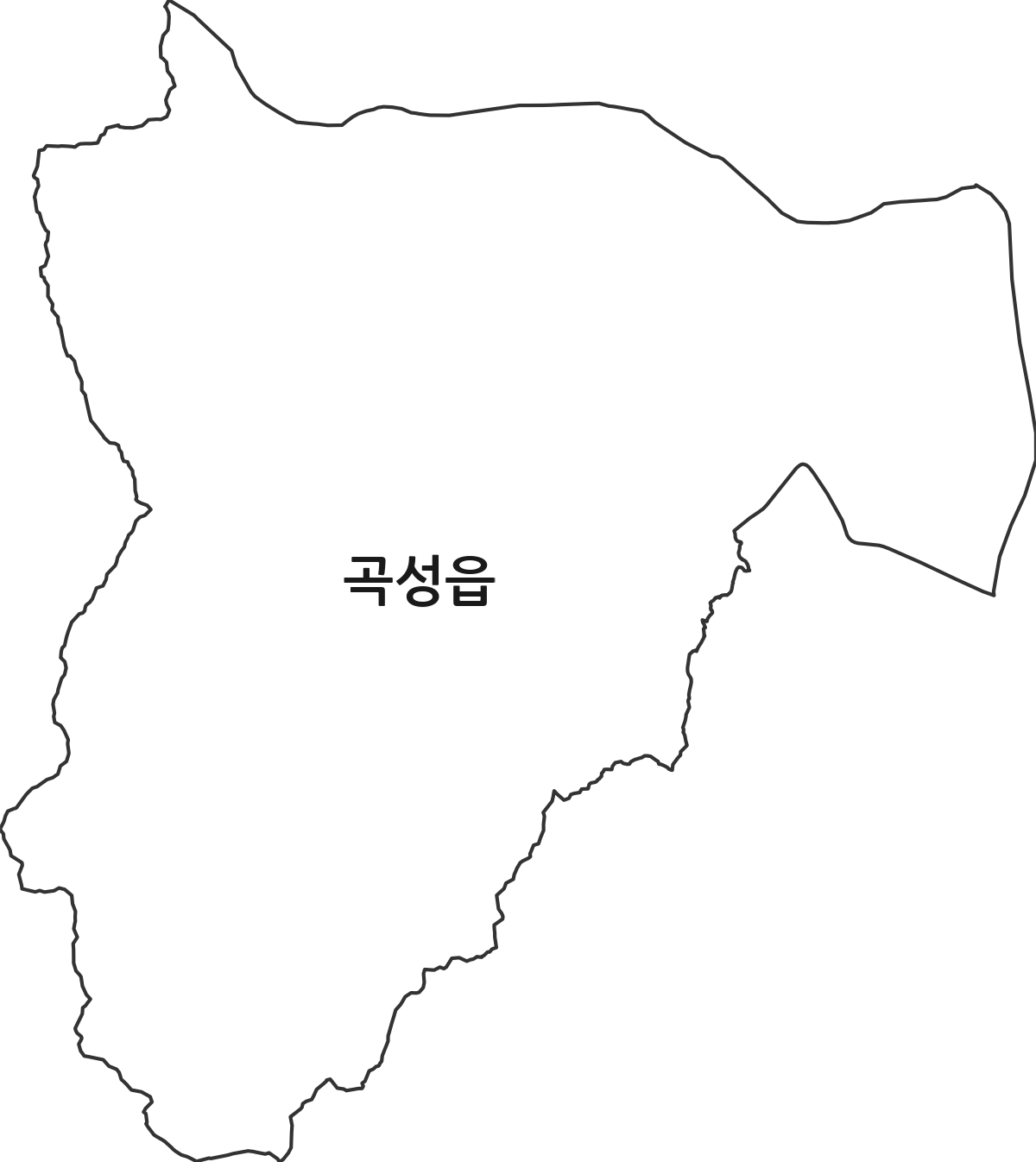 전라남도 곡성군 곡성읍 행정동 행정구역 경계 지도