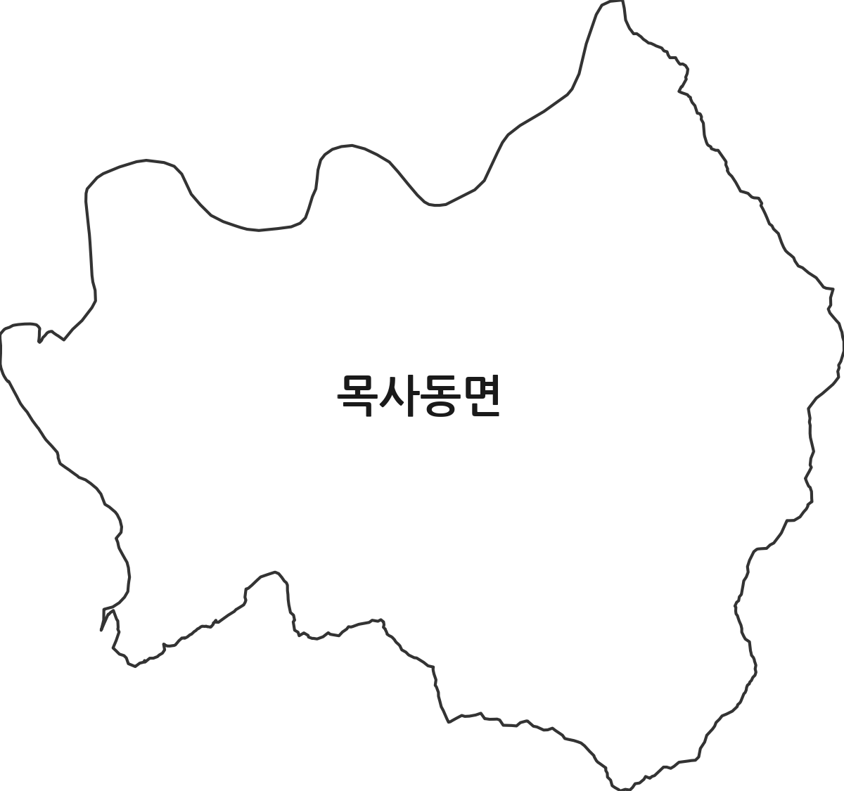 전라남도 곡성군 목사동면 행정동 행정구역 경계 지도