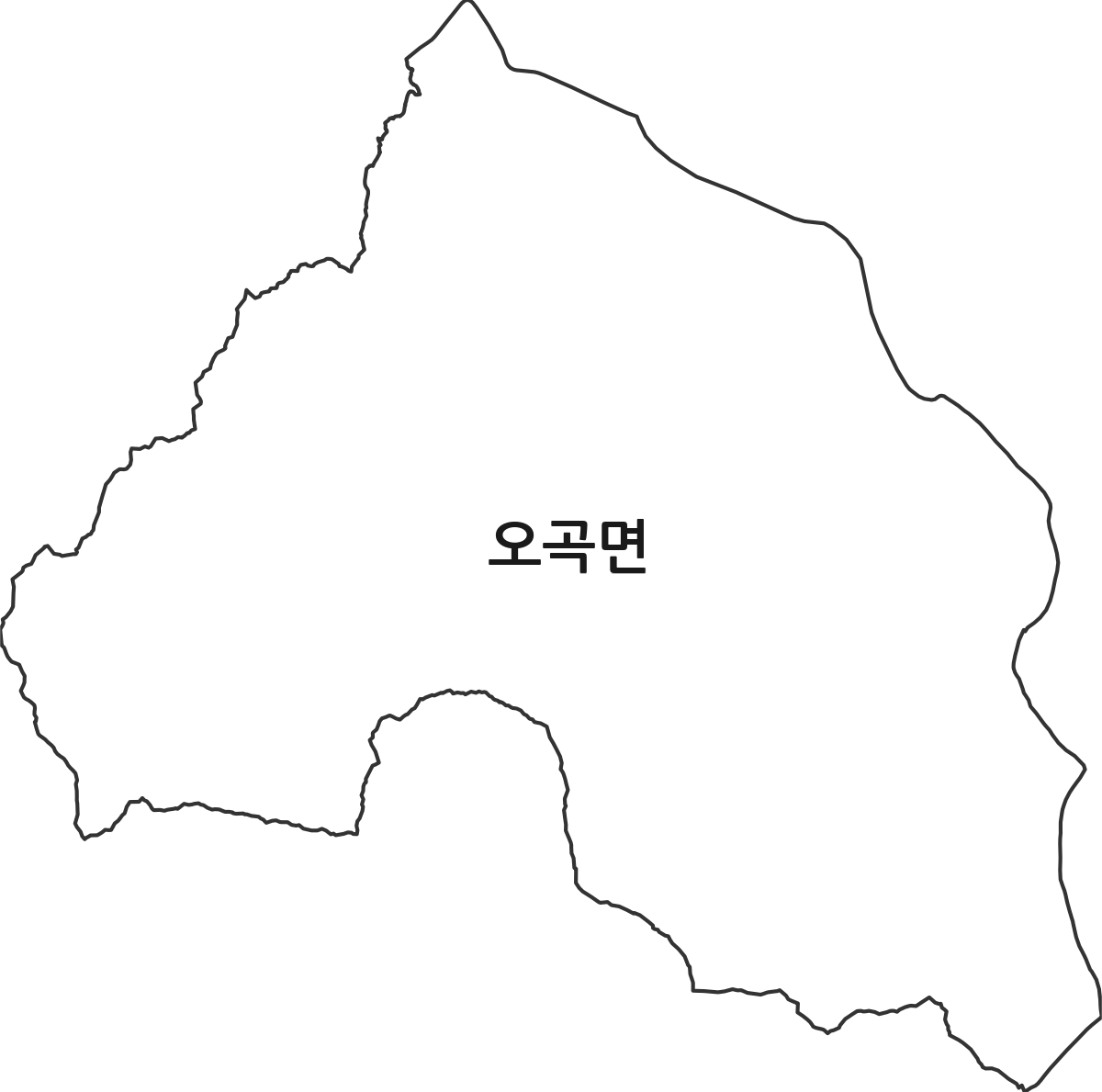 전라남도 곡성군 오곡면 행정동 행정구역 경계 지도