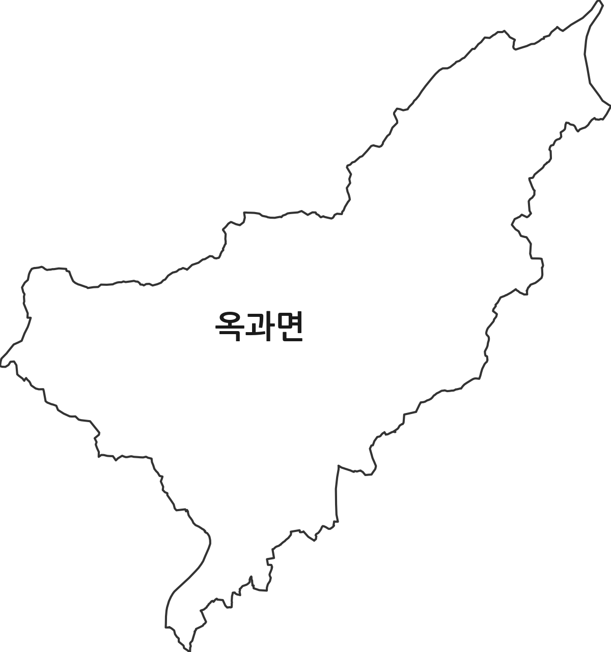 전라남도 곡성군 옥과면 행정동 행정구역 경계 지도