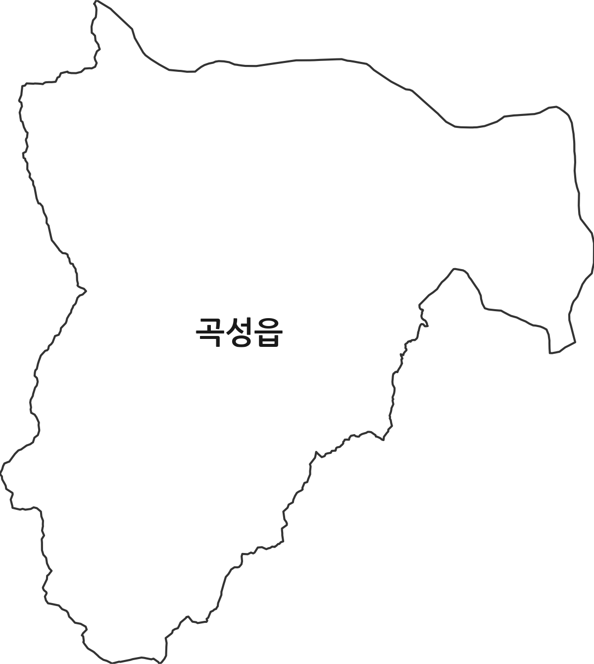 전라남도 곡성군 곡성읍 법정동 행정구역 경계 지도