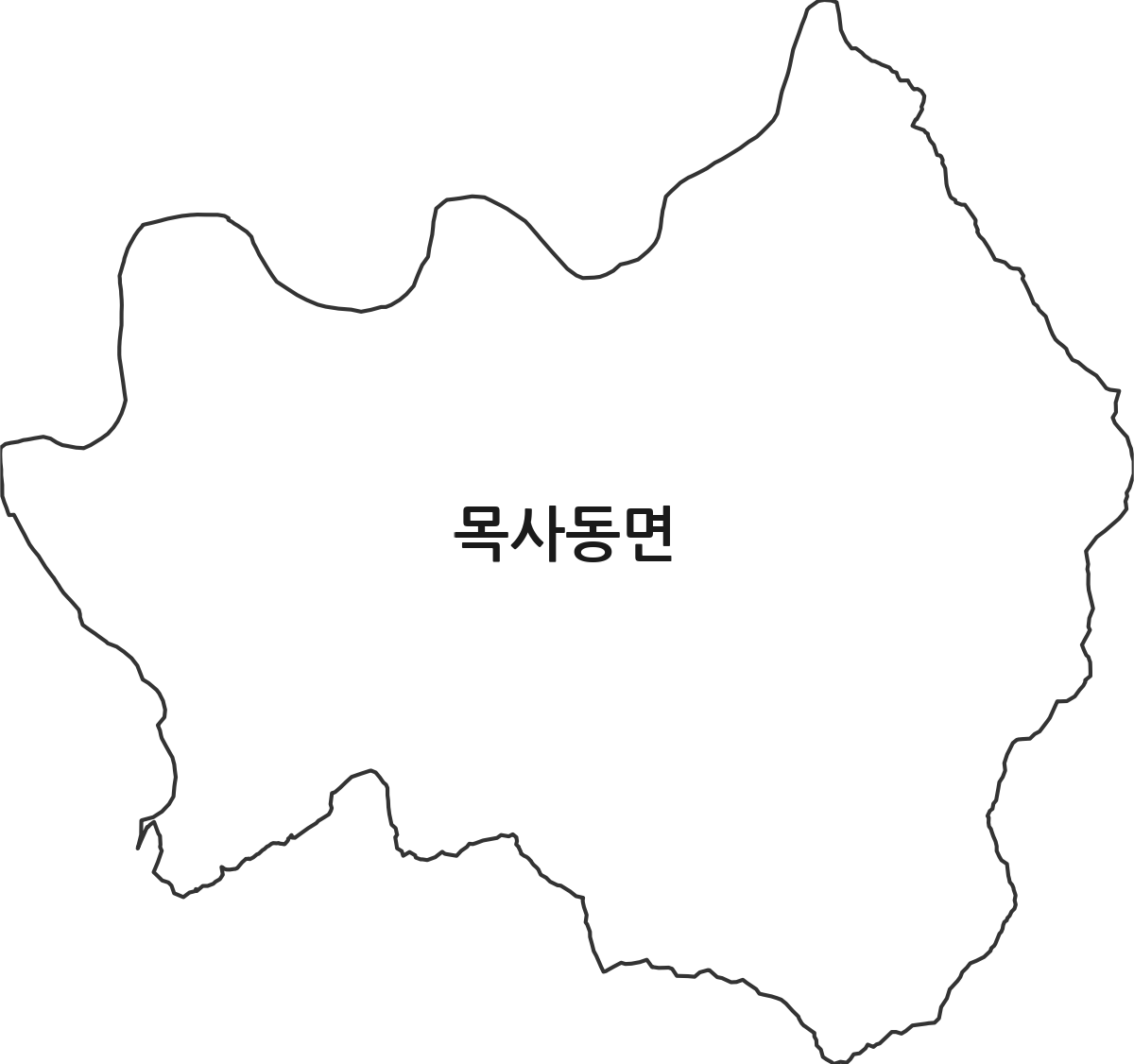 전라남도 곡성군 목사동면 법정동 행정구역 경계 지도