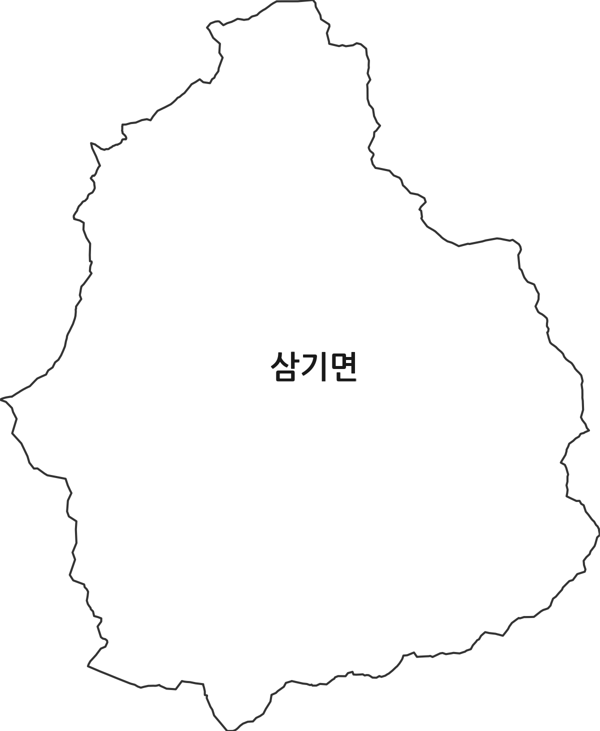 전라남도 곡성군 삼기면 법정동 행정구역 경계 지도