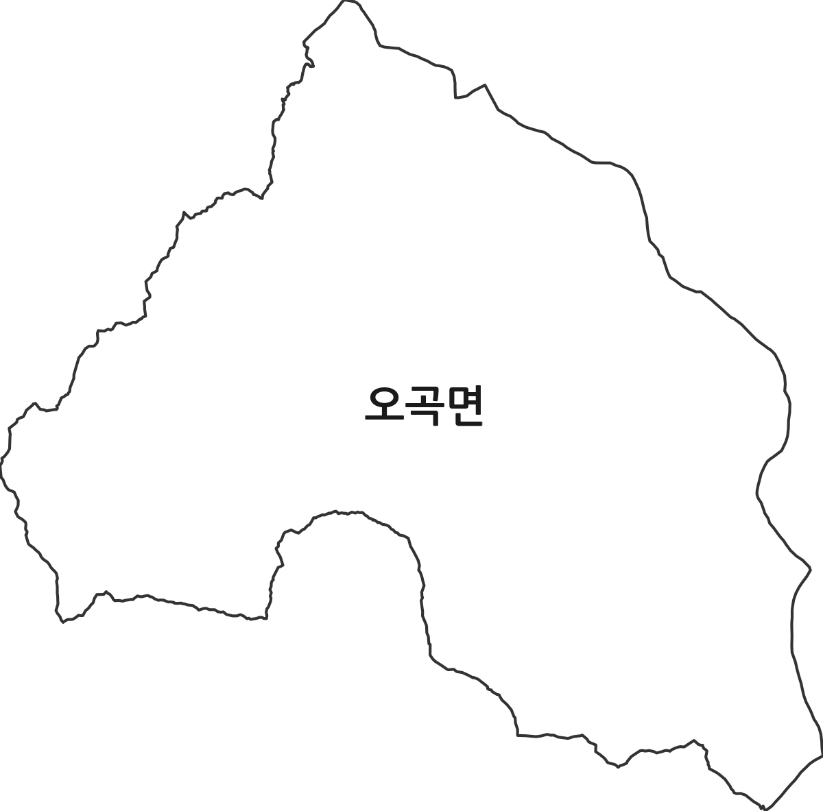 전라남도 곡성군 오곡면 법정동 행정구역 경계 지도
