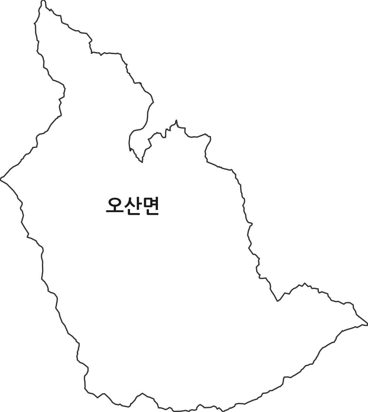전라남도 곡성군 오산면 법정동 행정구역 경계 지도