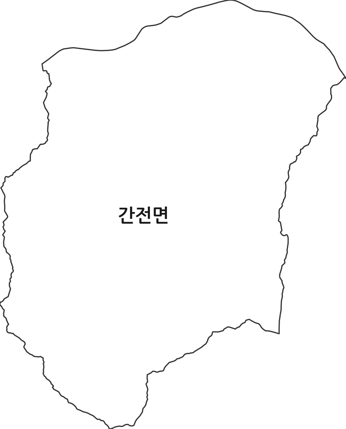 전라남도 구례군 간전면 행정동 행정구역 경계 지도