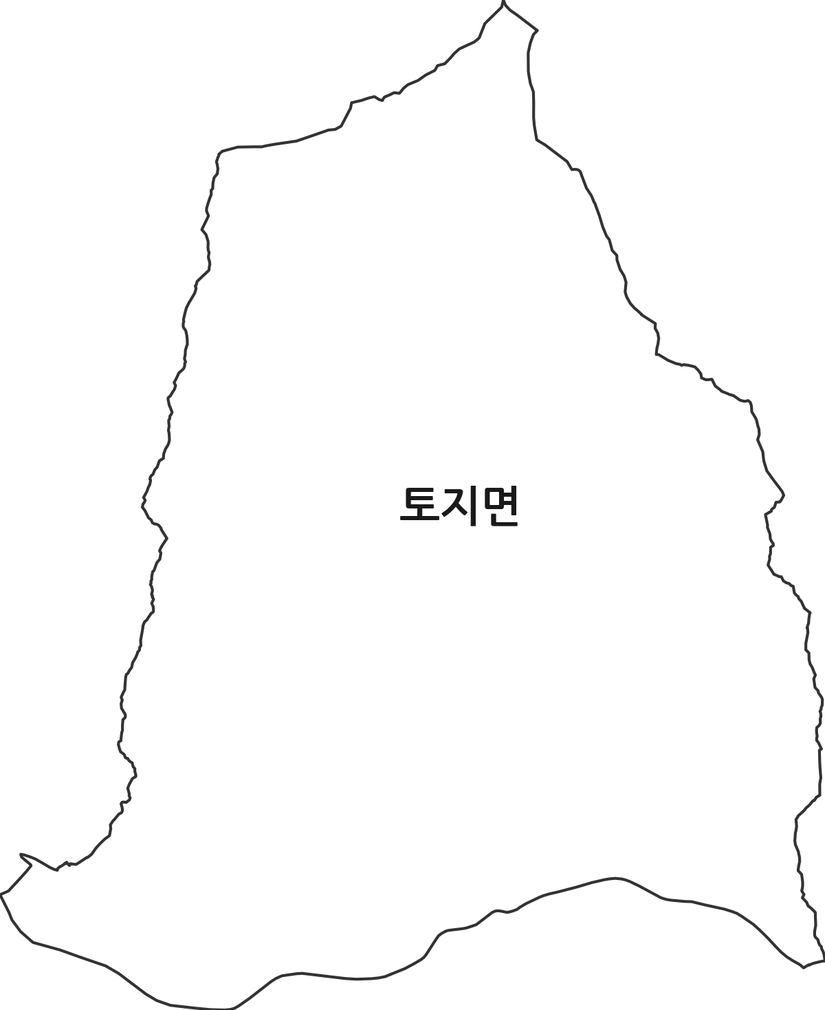 전라남도 구례군 토지면 행정동 행정구역 경계 지도