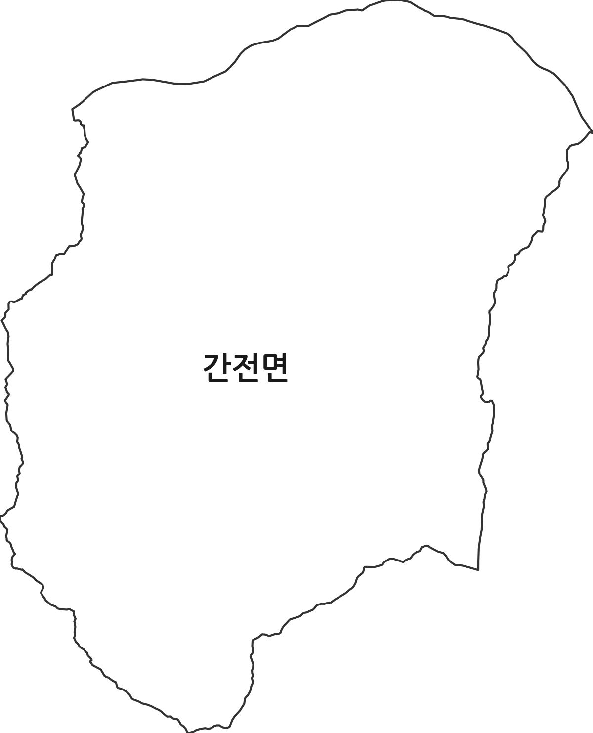 전라남도 구례군 간전면 법정동 행정구역 경계 지도
