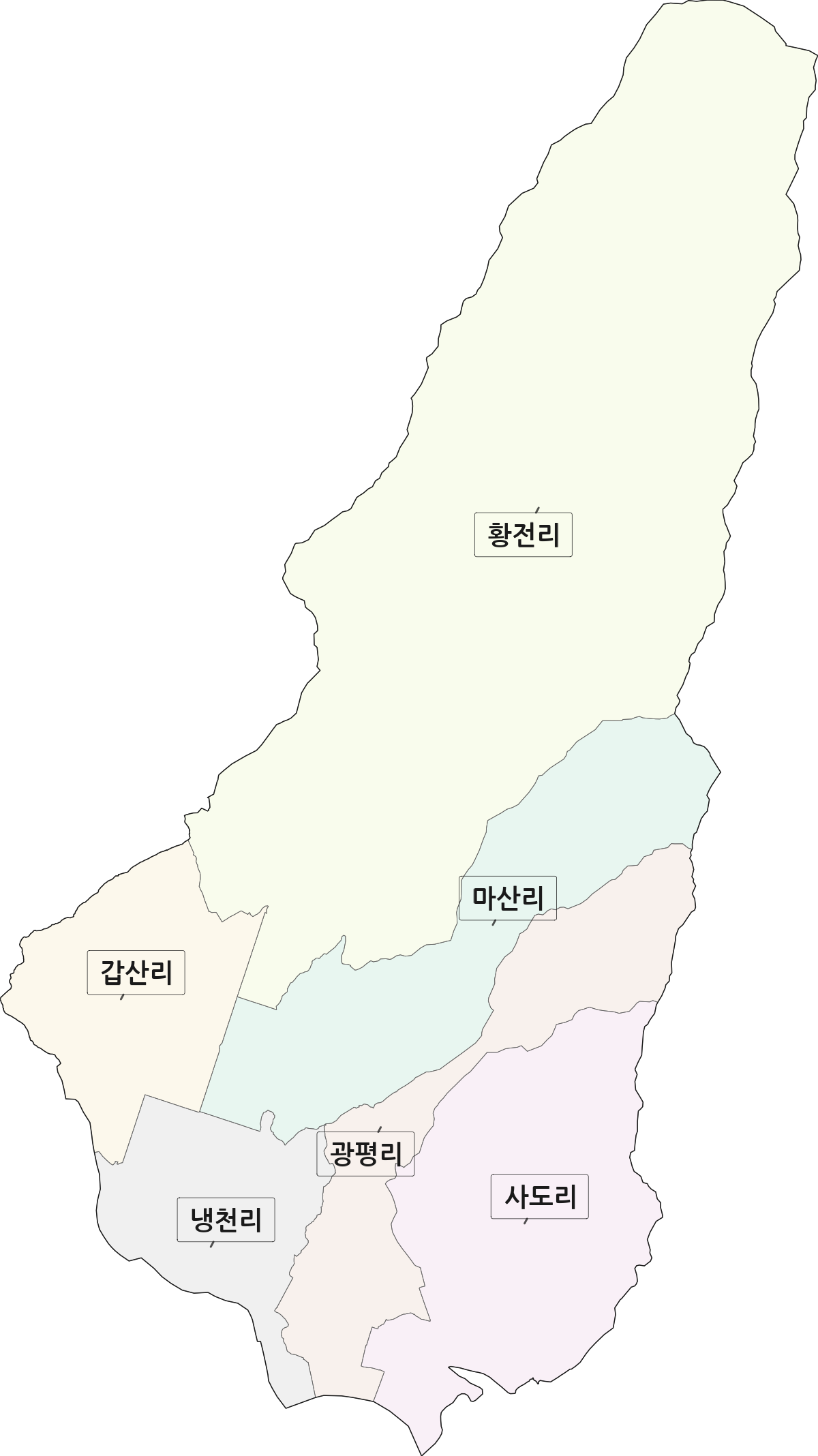 전라남도 구례군 마산면 법정동 리 구분 행정구역 경계 지도