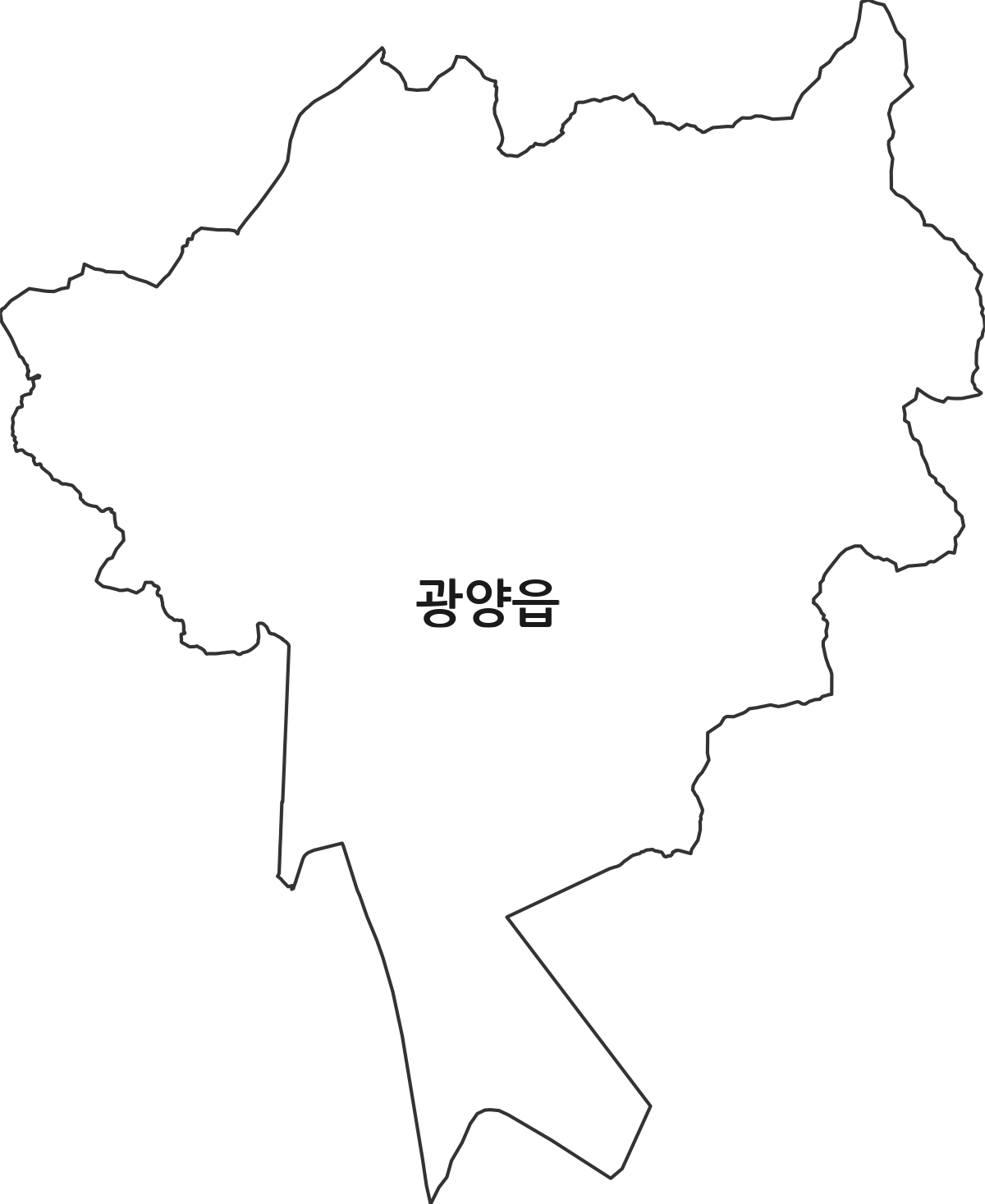 전라남도 광양시 광양읍 행정동 행정구역 경계 지도