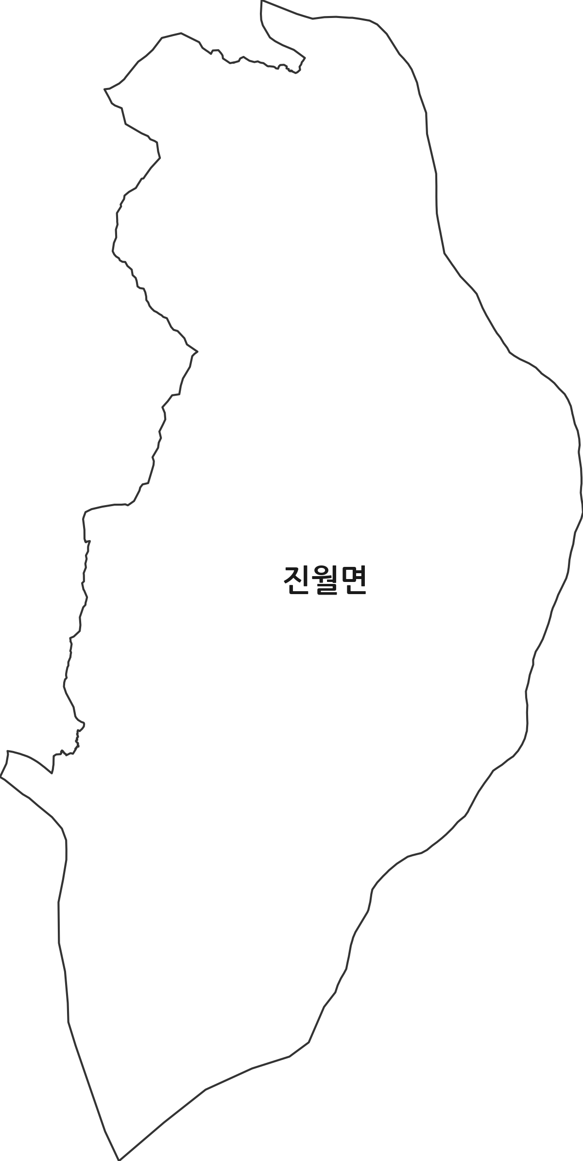 전라남도 광양시 진월면 행정동 행정구역 경계 지도
