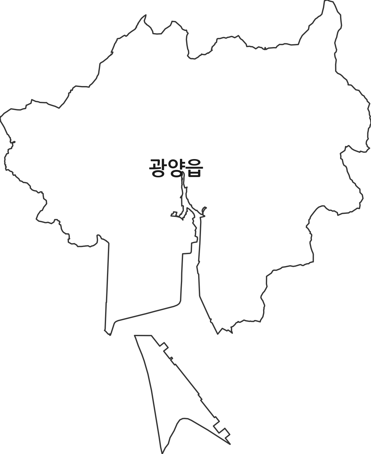 전라남도 광양시 광양읍 법정동 행정구역 경계 지도