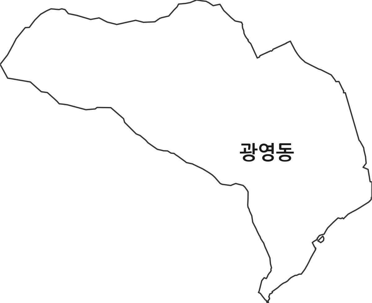 전라남도 광양시 광영동 법정동 행정구역 경계 지도