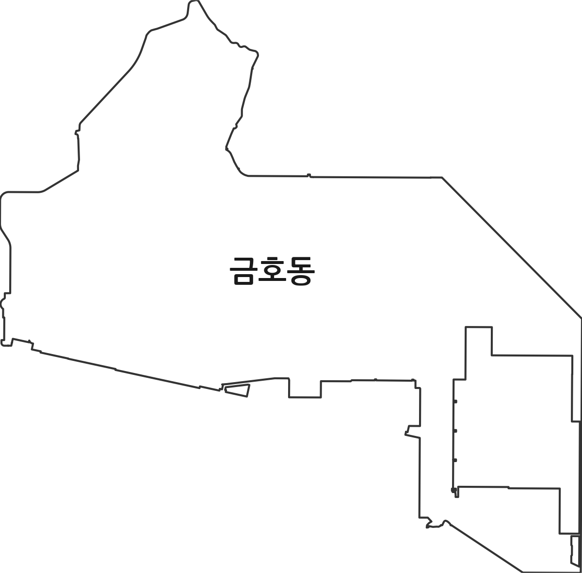 전라남도 광양시 금호동 법정동 행정구역 경계 지도