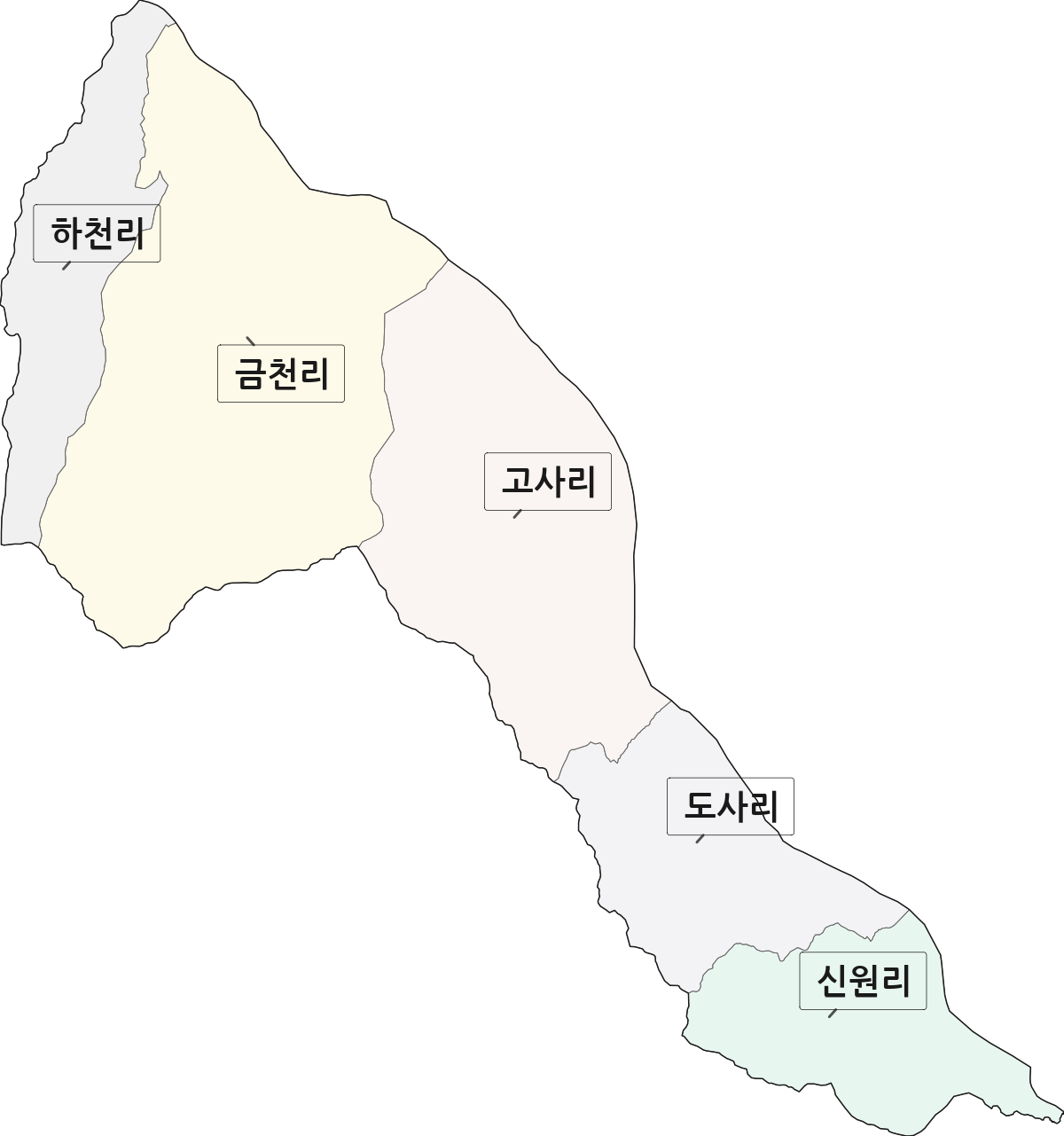 전라남도 광양시 다압면 법정동 리 구분 행정구역 경계 지도