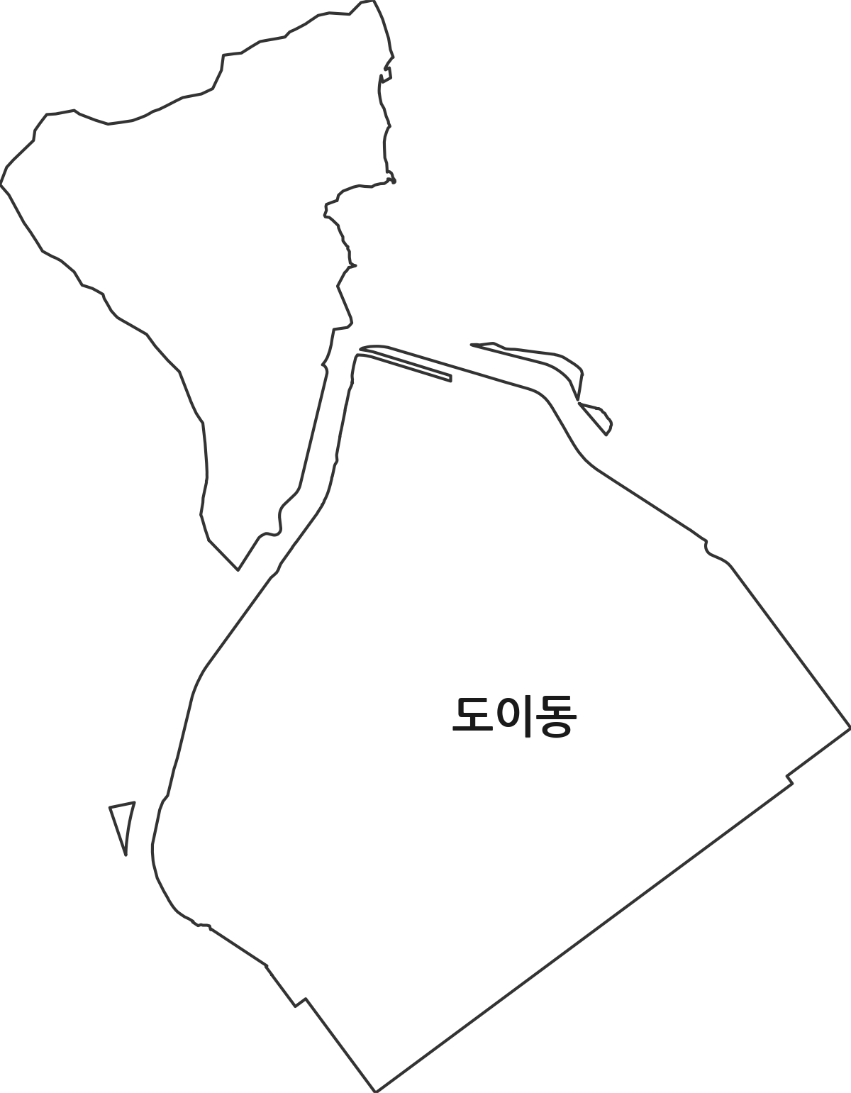 전라남도 광양시 도이동 법정동 행정구역 경계 지도