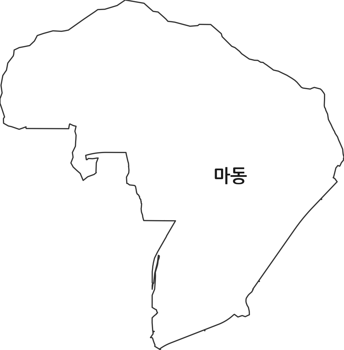 전라남도 광양시 마동 법정동 행정구역 경계 지도