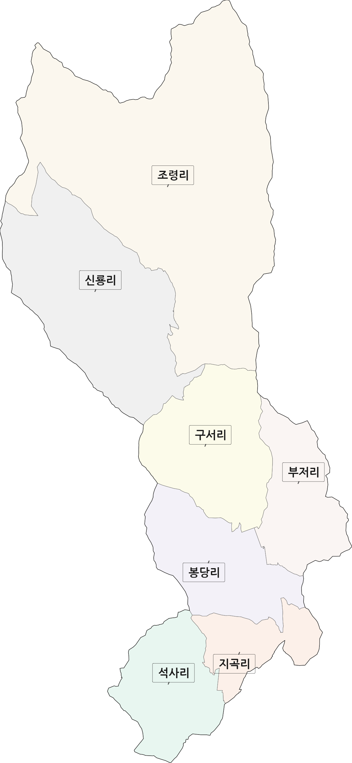전라남도 광양시 봉강면 법정동 리 구분 행정구역 경계 지도
