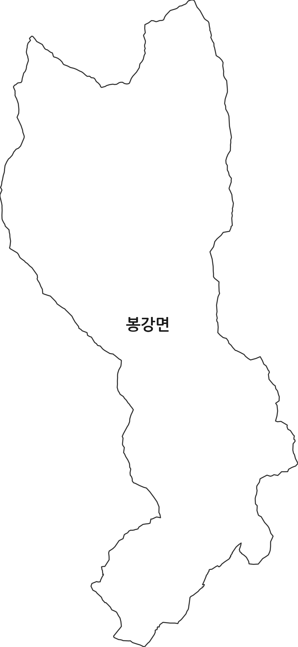 전라남도 광양시 봉강면 법정동 행정구역 경계 지도