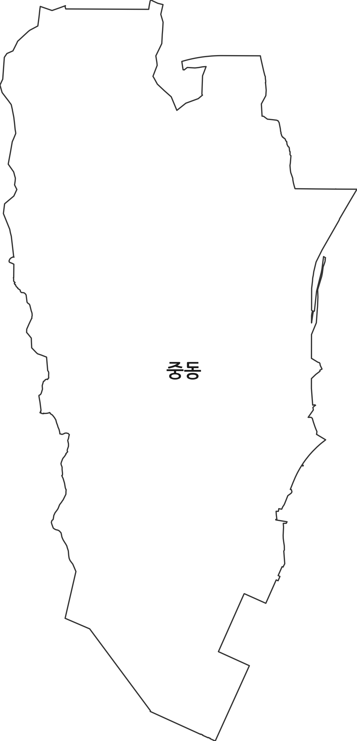 전라남도 광양시 중동 법정동 행정구역 경계 지도