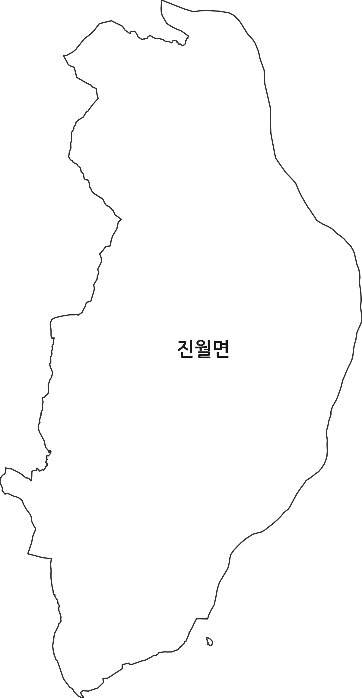 전라남도 광양시 진월면 법정동 행정구역 경계 지도