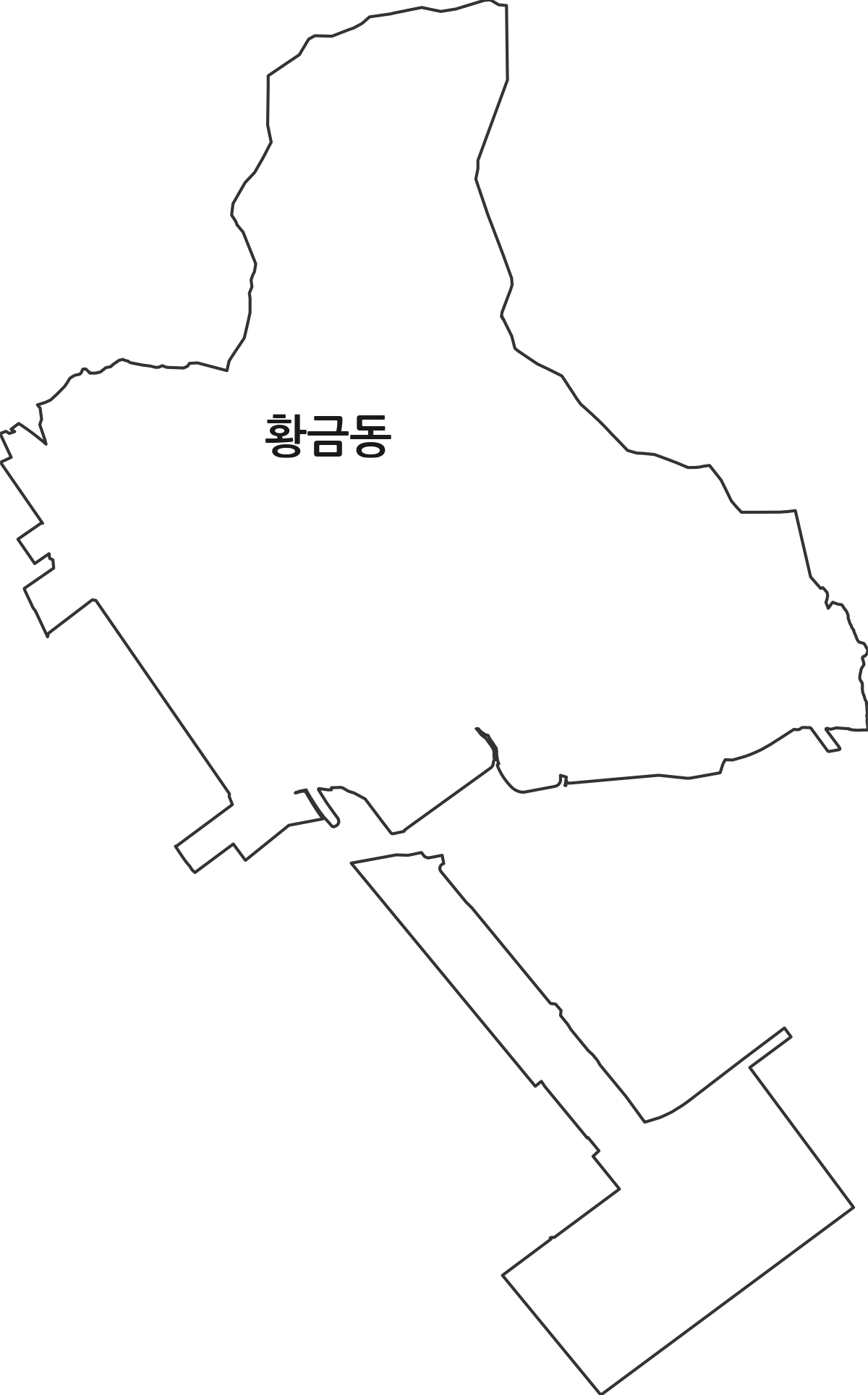 전라남도 광양시 황금동 법정동 행정구역 경계 지도