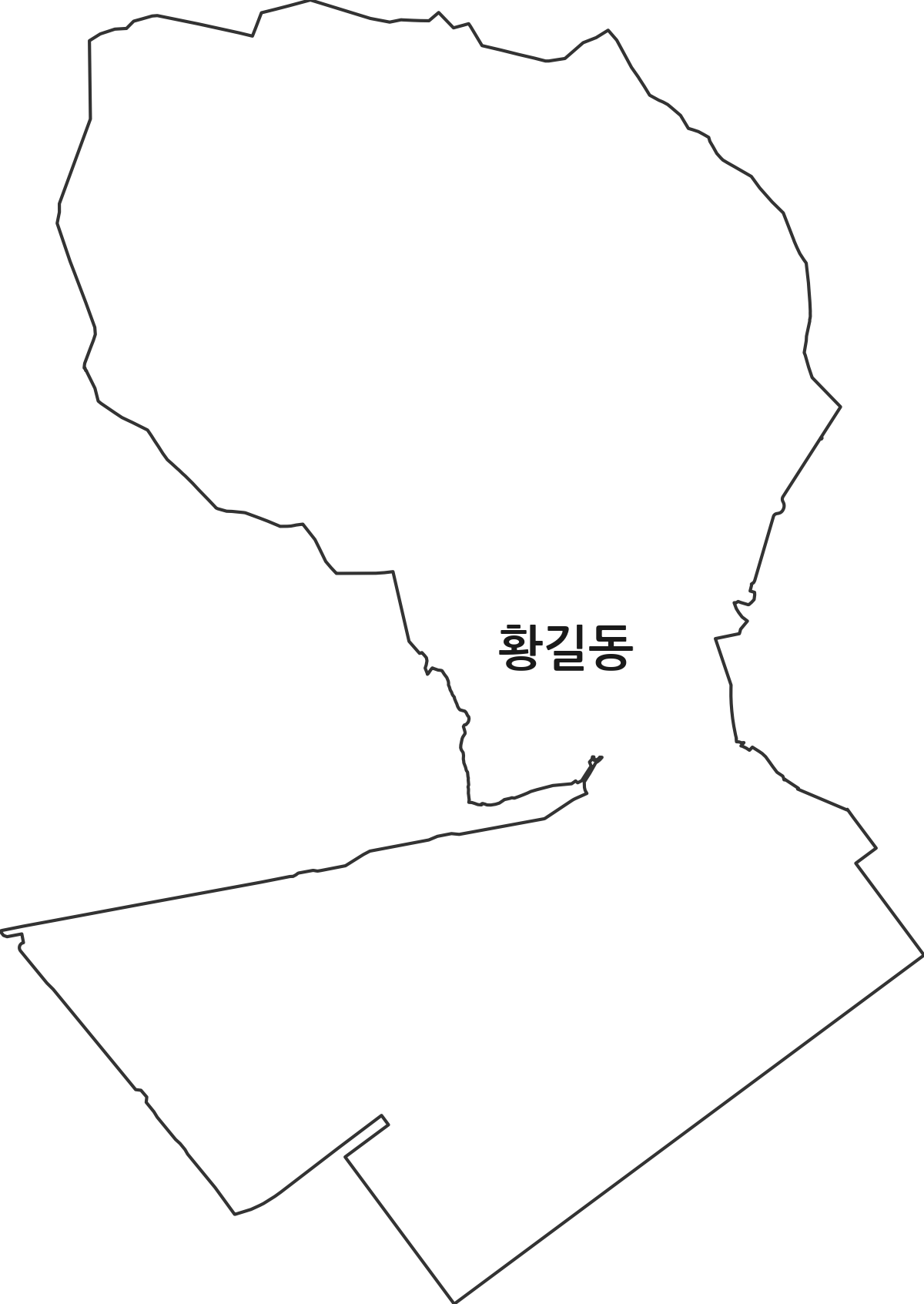 전라남도 광양시 황길동 법정동 행정구역 경계 지도
