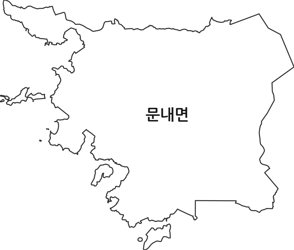 전라남도 해남군 문내면 행정동 행정구역 경계 지도
