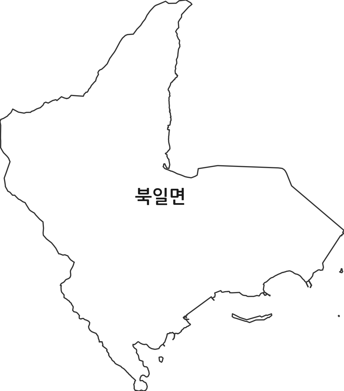 전라남도 해남군 북일면 행정동 행정구역 경계 지도