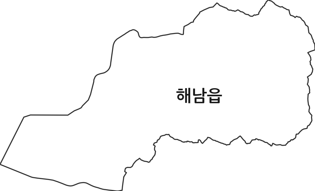 전라남도 해남군 해남읍 행정동 행정구역 경계 지도