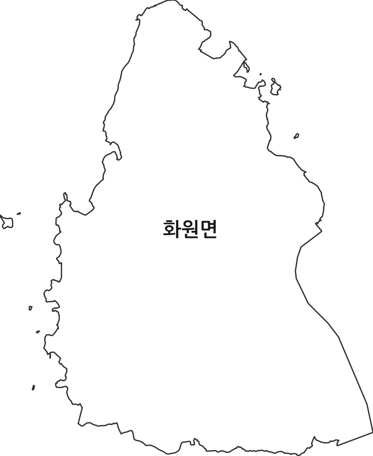 전라남도 해남군 화원면 행정동 행정구역 경계 지도