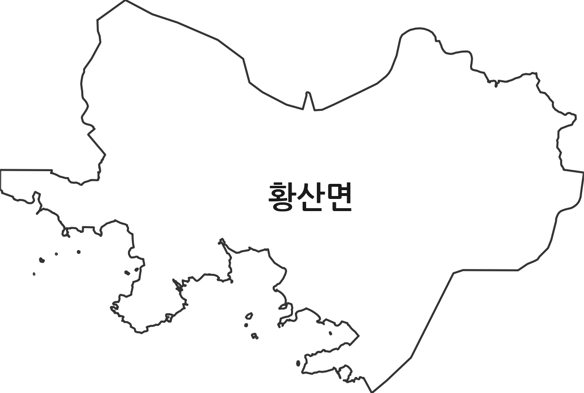 전라남도 해남군 황산면 행정동 행정구역 경계 지도