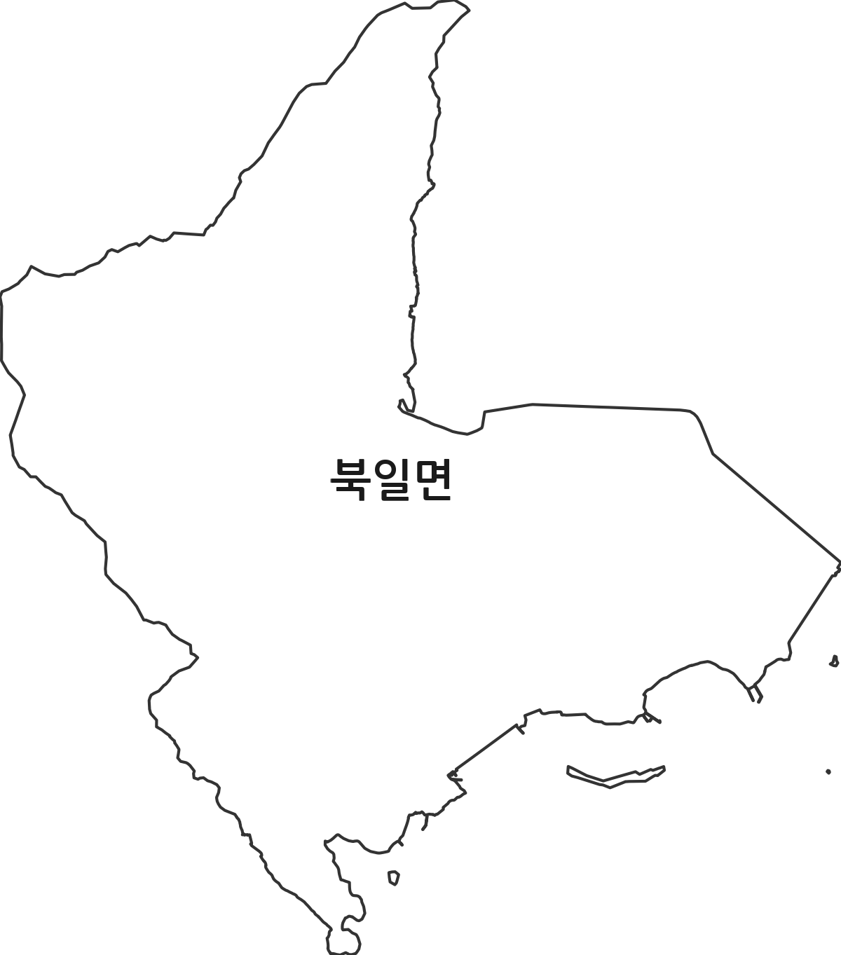 전라남도 해남군 북일면 법정동 행정구역 경계 지도