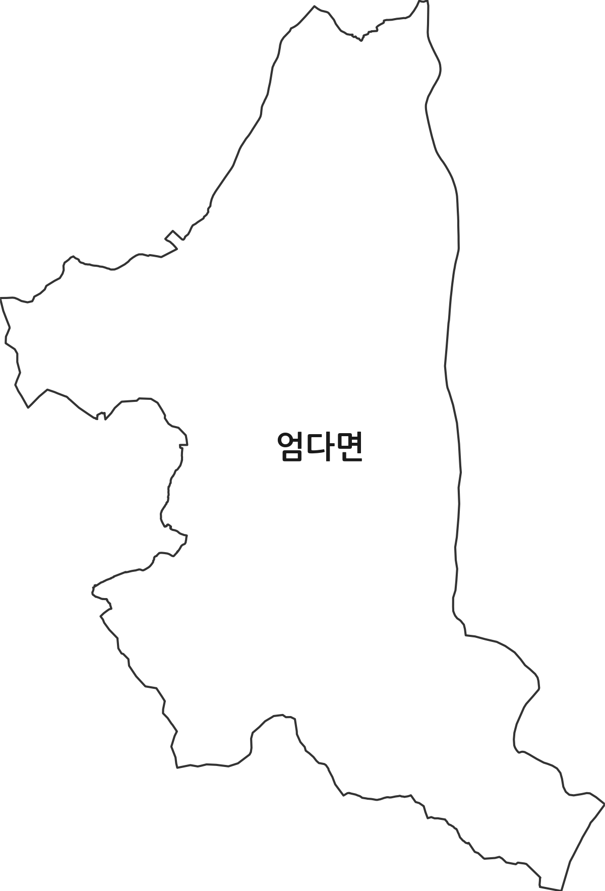 전라남도 함평군 엄다면 행정동 행정구역 경계 지도