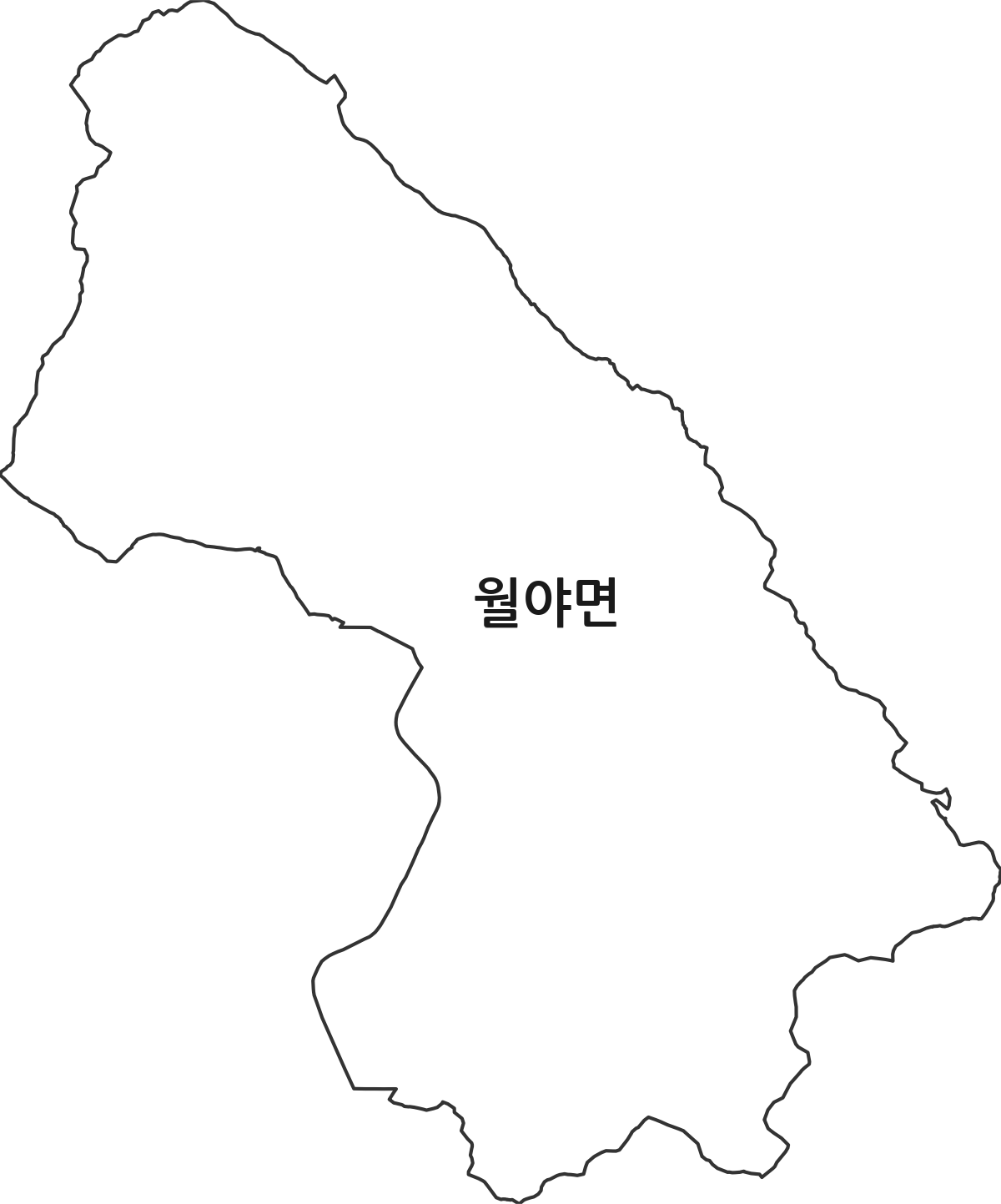 전라남도 함평군 월야면 행정동 행정구역 경계 지도