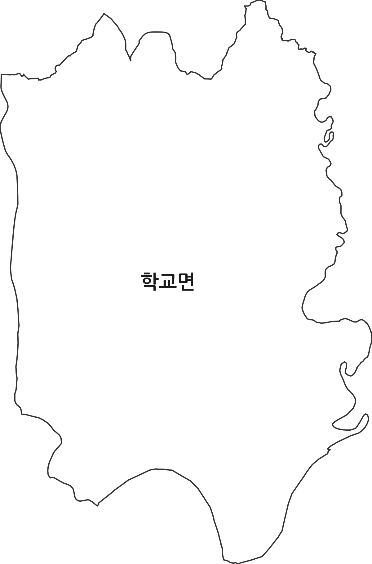 전라남도 함평군 학교면 행정동 행정구역 경계 지도
