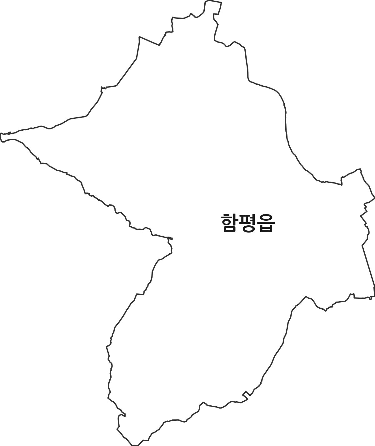 전라남도 함평군 함평읍 행정동 행정구역 경계 지도