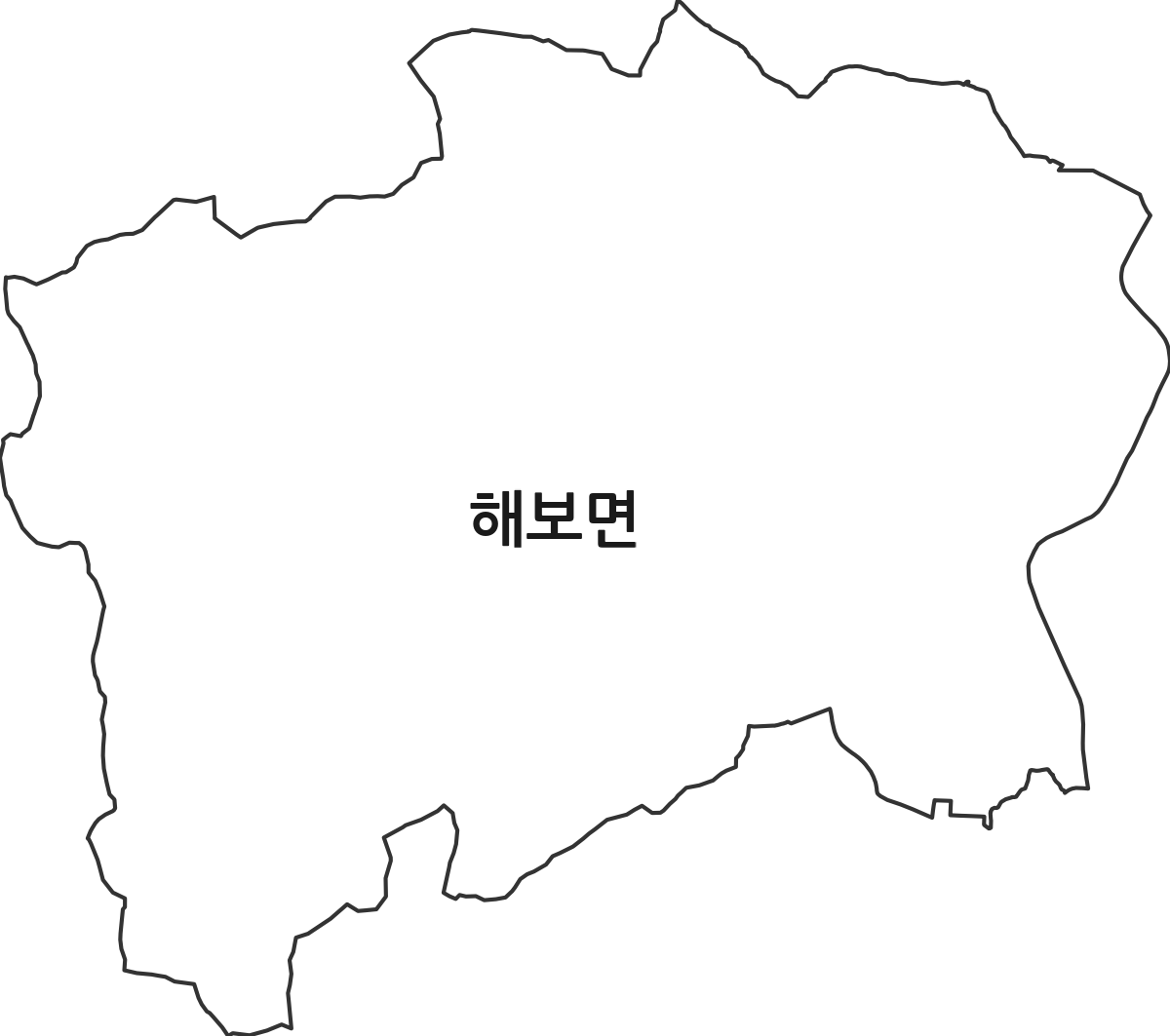전라남도 함평군 해보면 행정동 행정구역 경계 지도