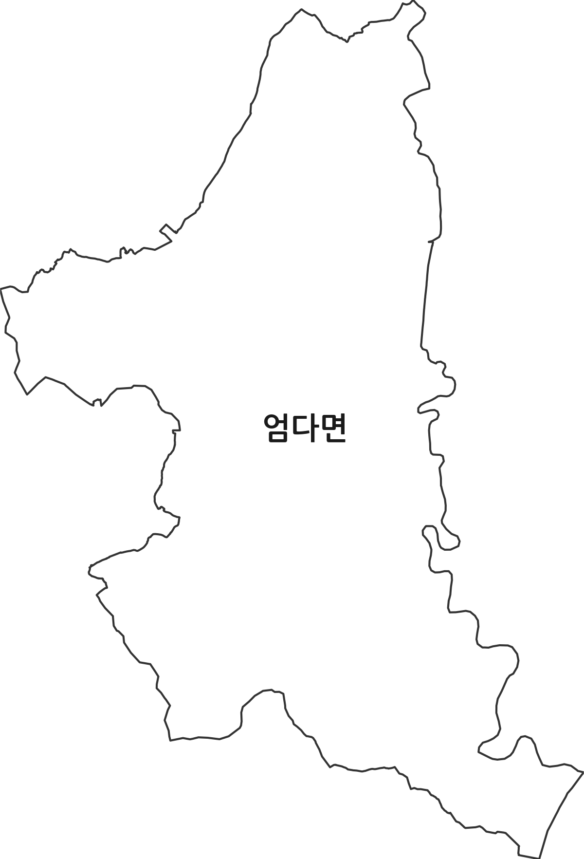 전라남도 함평군 엄다면 법정동 행정구역 경계 지도