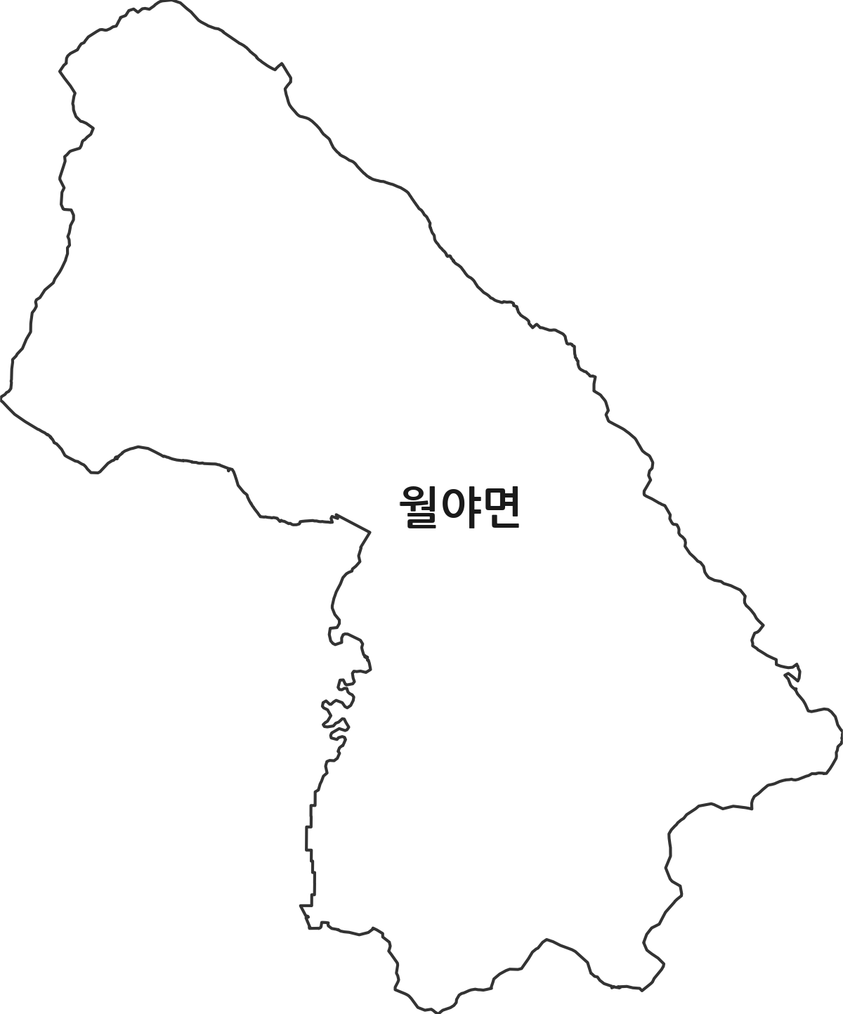 전라남도 함평군 월야면 법정동 행정구역 경계 지도
