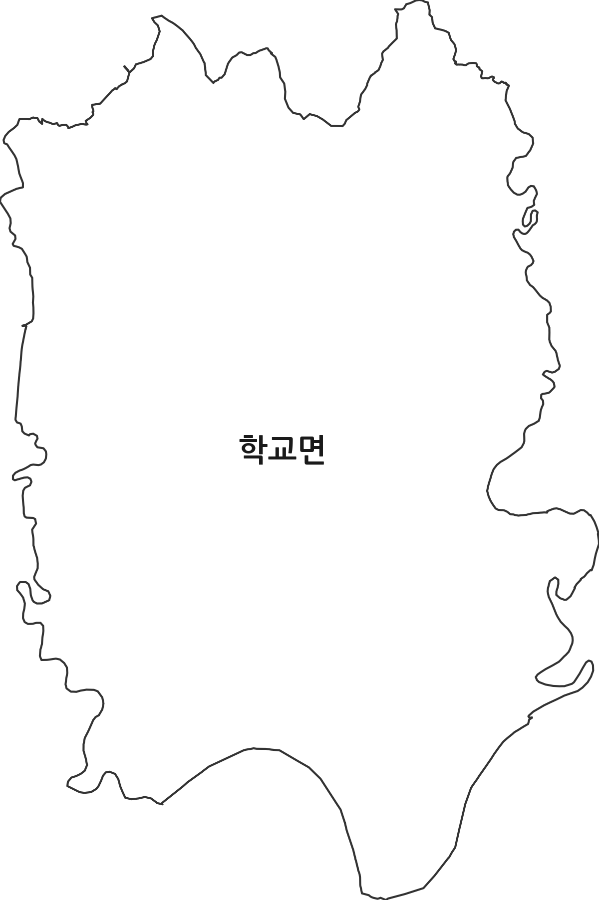 전라남도 함평군 학교면 법정동 행정구역 경계 지도